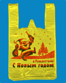 Майка ПНД 30+16х55 Веселый ДМ жёлтая(1000шт) 25мкр