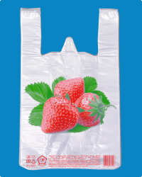 Майка ПНД 30+16х55 Клубника Н белая (1500шт) 25мкр